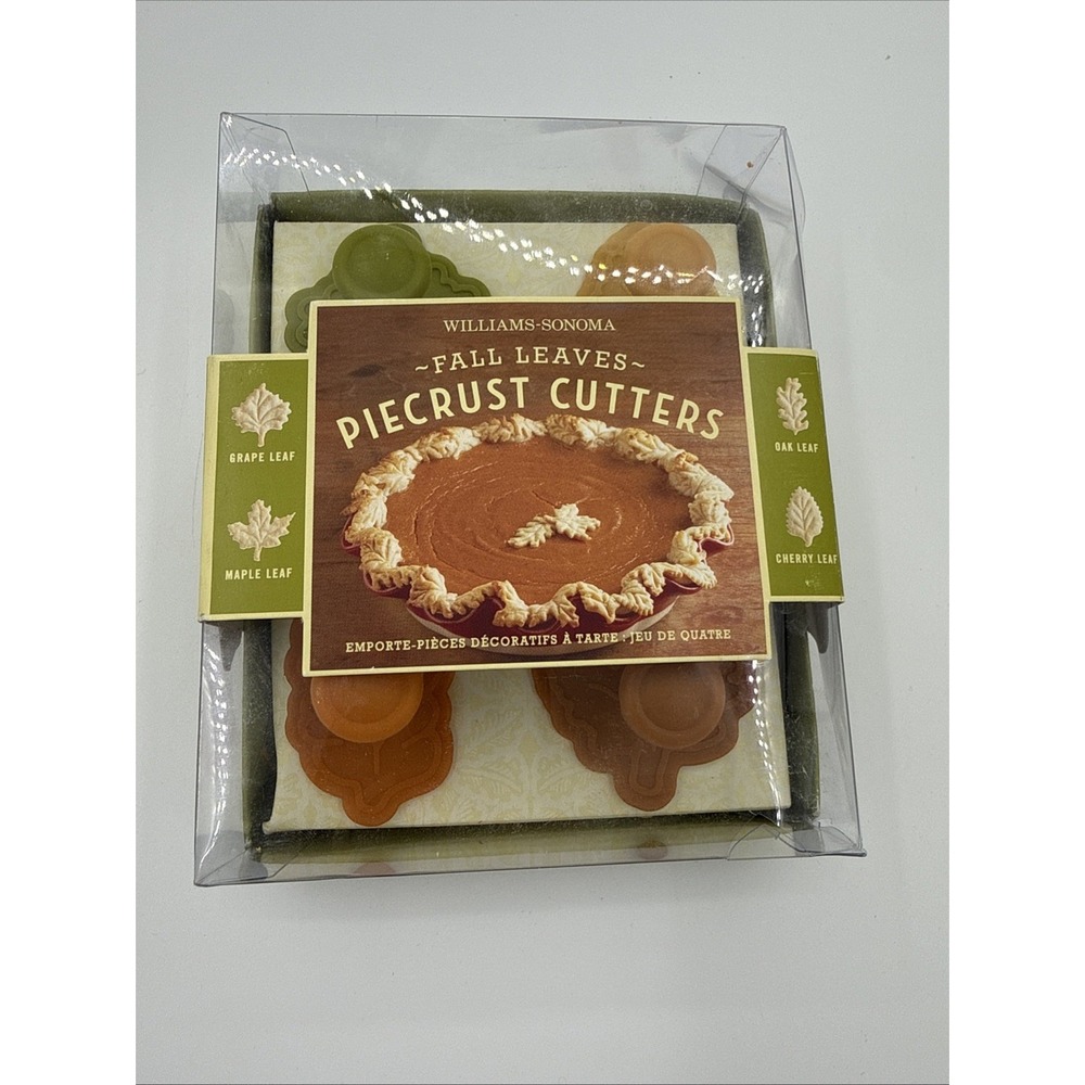 Williams-Sonoma Fall Leaves Piecrust Cutters-Set of 4 Maple, Grape, Oak & Cherry